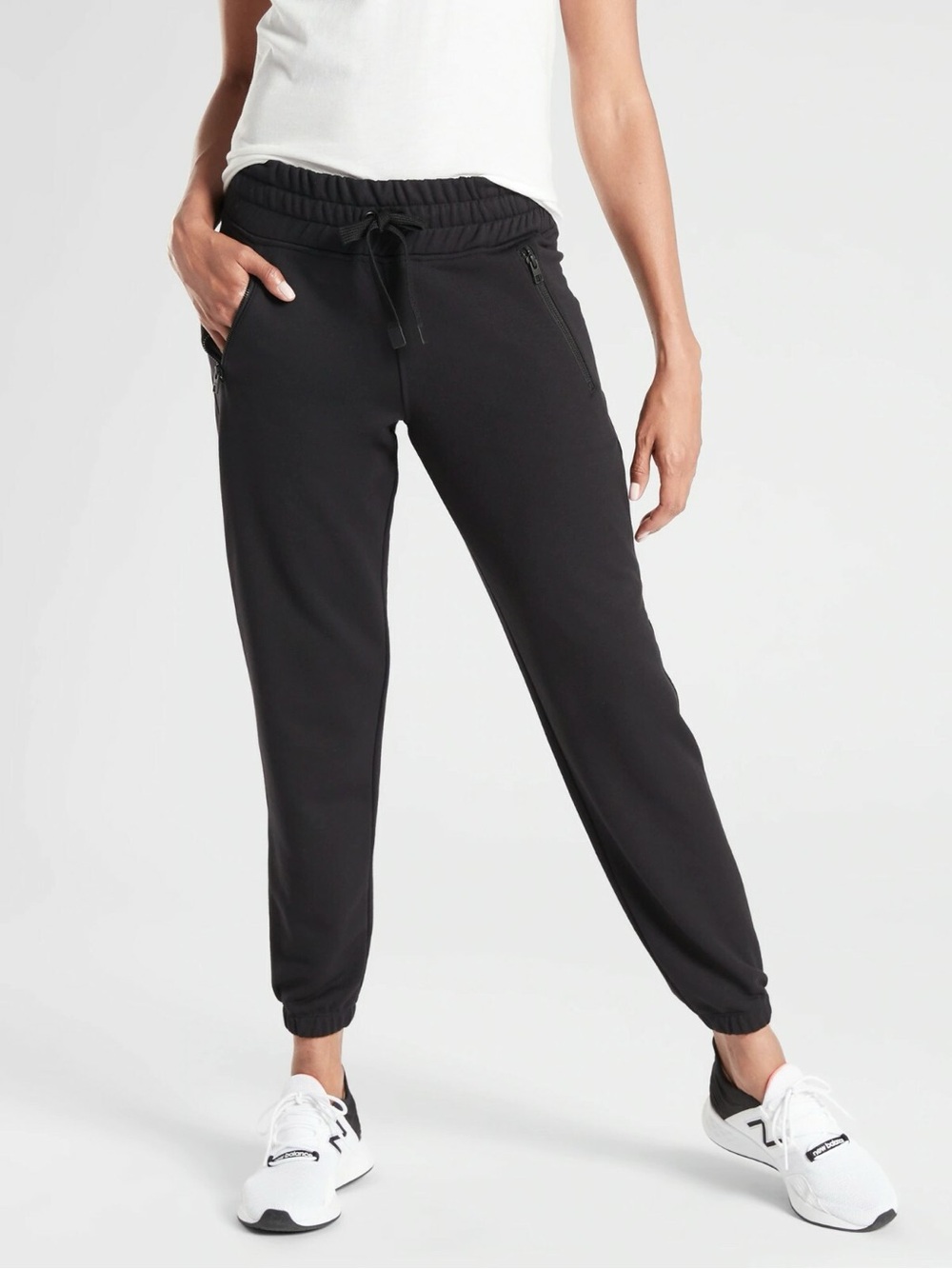 WAP26 {Athleta} "Recover Bounce Back Joggers" Black Elastic Waist Sweatpants